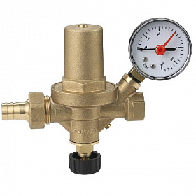 ROMMER Подпиточный клапан с манометром 1/2" (крышка латунь)