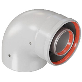 ROMMER Отвод коаксиальный 90° D60/100 (м-п)