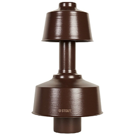 STOUT Оголовок вертикальный с ветрозащитой D60/100 мм (п-п) КОРИЧНЕВЫЙ широкий 