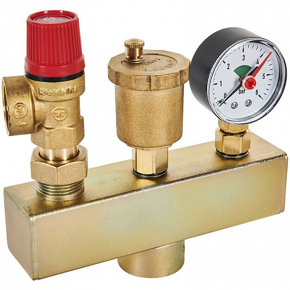 ROMMER Группа безопасности котла 3 бар, 1" (до 50 кВт) (без теплоизоляции) ROMMER Группа безопасности котла 3 бар, 1" (до 50 кВт) (без теплоизоляции)