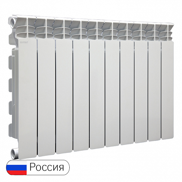 Алюминиевый радиатор STOUT GAMMA 500/100, 10 секций* Алюминиевый радиатор STOUT GAMMA 500/100, 10 секций*