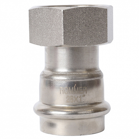 ROMMER Пресс муфта с накидной гайкой из нерж. стали 28х1