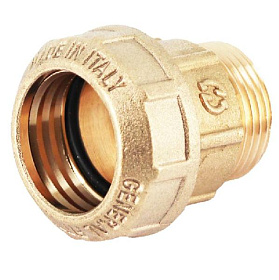 STOUT Муфта латунная ПНД 32х1 1/4" НР, для труб ПНД