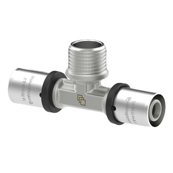 ПРЕСС Тройник 16х1/2"х16 НР Valvogamma