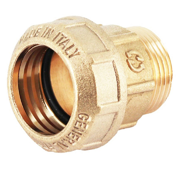 STOUT Муфта латунная ПНД 32х1 1/4" НР, для труб ПНД
