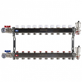 Коллекторная группа ROMMER из нерж. стали В СБОРЕ  без расходомеров 10 выходов