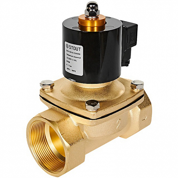 STOUT Клапан электромагнитный, прямого действия, 2" 220В (нормально закрытый)