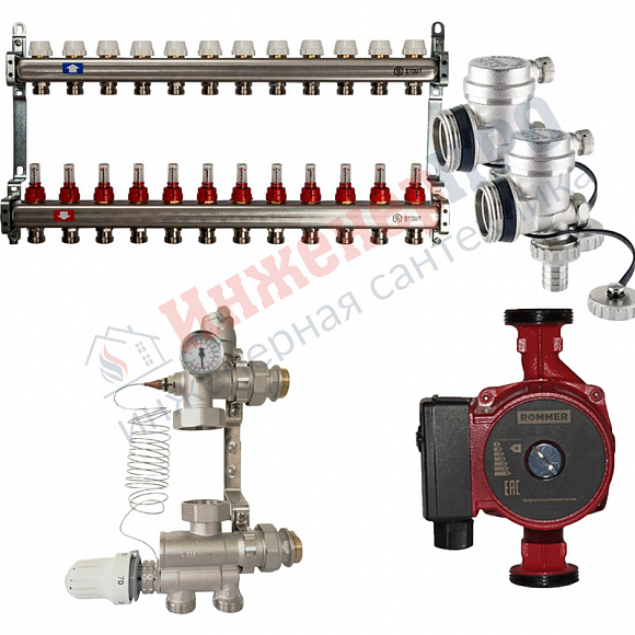 STOUT Комплект водяного теплого пола до 180 м2