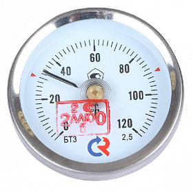 Термометр РОСМА, 0-120°C, корпус 63 мм, (с накладной пружиной)