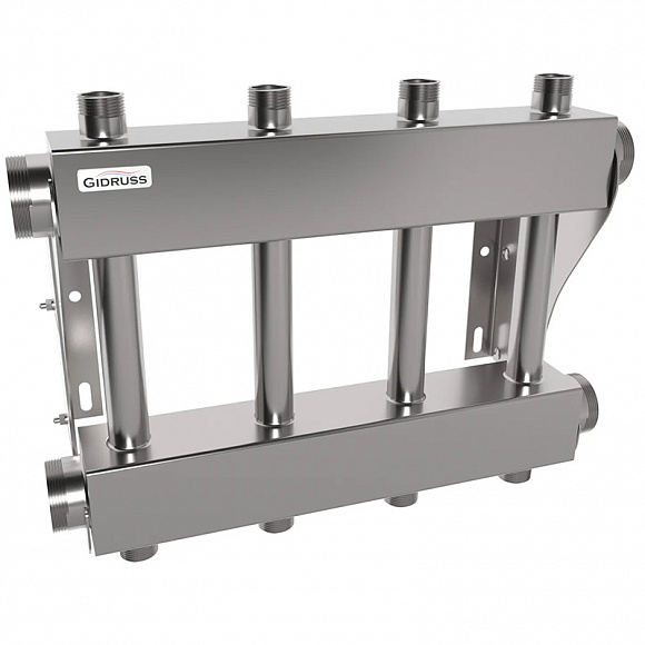 GIDRUSS Распределительный коллектор MKSS-250-4DU (250 кВт, вх. 2",  2+2 вых. 1")