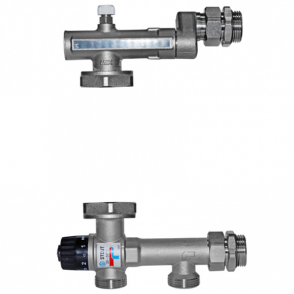 STOUT Насосно-смесительный узел с термост. клапаном 20-55°C, без насоса