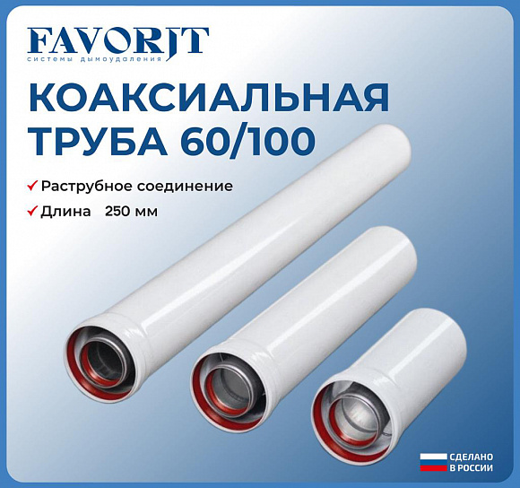Favorit Труба коаксиальная D 60/100, 250 мм Favorit Труба коаксиальная D 60/100, 250 мм