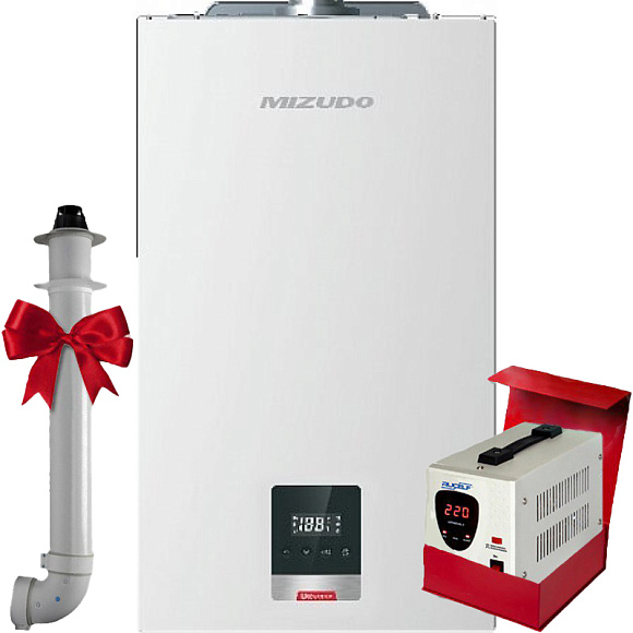 Котел газовый настенный Mizudo LITE COMFORT M18 HP, двухконтурный (с шиной Open Therm)