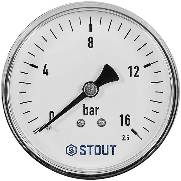 STOUT Манометр аксиальный. Корпус Dn 63 мм 1/4 , 0...16 бар