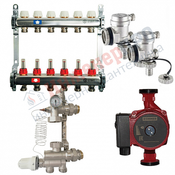 STOUT Комплект водяного теплого пола до 90 м2