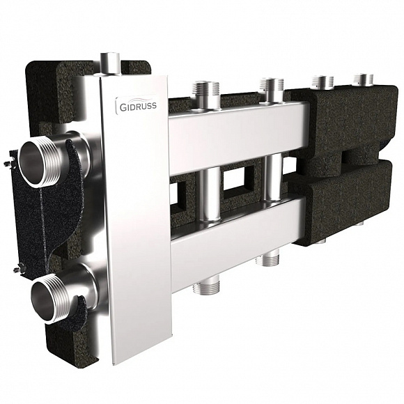 GIDRUSS Коллектор с гидрострелкой BMSS-80-5DU (80 кВт, вх. 1 1/4", 2+2+1 вых. 1")