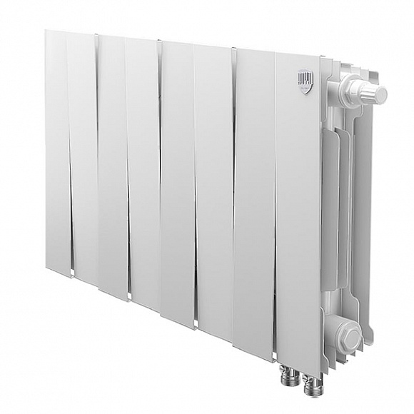Биметаллический радиатор Royal Thermo Pianoforte BIANCO TRAFFICO 300, 8 секций (нижнее подключение)