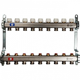 Коллекторная группа STOUT из нерж. стали без расходомеров 9 выходов