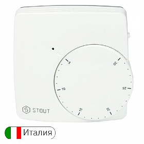 STOUT Комнатный проводной термостат WFHT-DUAL, с датчиком теплого пола L-3 м