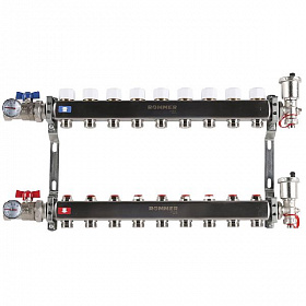 Коллекторная группа ROMMER из нерж. стали В СБОРЕ  без расходомеров 9 выходов