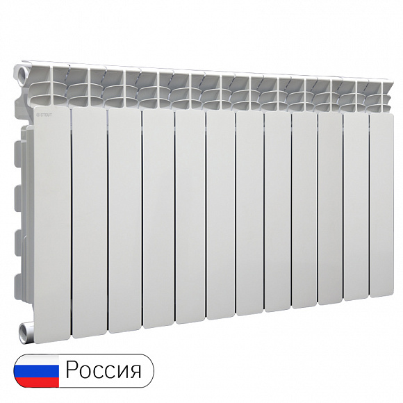 Алюминиевый радиатор STOUT GAMMA 500/100, 12 секций* Алюминиевый радиатор STOUT GAMMA 500/100, 12 секций*