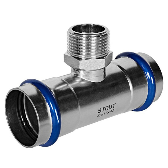 STOUT Пресс тройник из нерж. стали НР 42х1