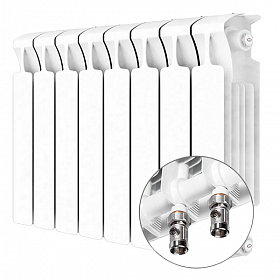 Биметаллический радиатор Rifar MONOLIT VENTIL MVR 500, 10 секций (нижнее правое подключение)