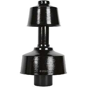 STOUT Оголовок вертикальный с ветрозащитой D60/100 мм (п-п) ЧЕРНЫЙ широкий 