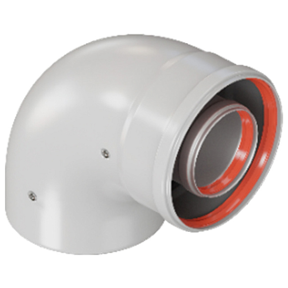 ROMMER INOX Line Отвод промежуточный традиционный коаксиальный D60/100, 90 гр. (мама/папа) 