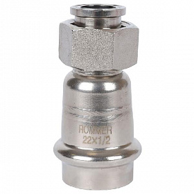 ROMMER Пресс муфта с накидной гайкой из нерж. стали 22х1/2