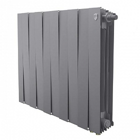 Биметаллический радиатор Royal Thermo Pianoforte SILVER SATIN 500, 10 секций (нижнее подключение)