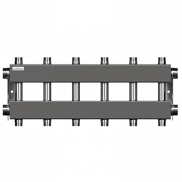 GIDRUSS Распределительный коллектор MKSS-150-6DUx25 (150 кВт, вх. 1 1/2", 3+3 вых. 1")