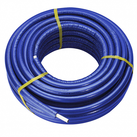 Труба металлопластиковая STOUT 16х2,0 в теплоизоляции (синяя), бухта 100 м