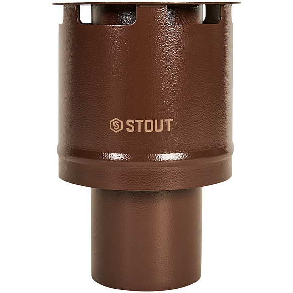 STOUT Оголовок вертикальный с ветрозащитой D80 (п) КОРИЧНЕВЫЙ узкий