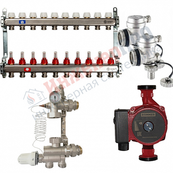 STOUT Комплект водяного теплого пола до 150 м2