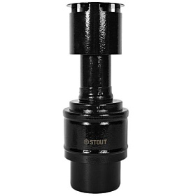 STOUT Оголовок вертикальный D60/100 мм (п-п) ЧЕРНЫЙ узкий