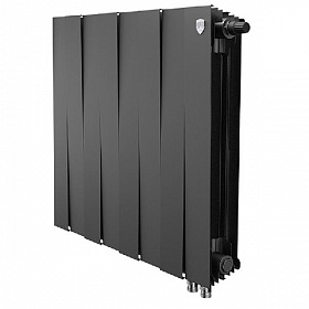 Биметаллический радиатор Royal Thermo Pianoforte NOIR SABLE 500, 8 секций (нижнее подключение)