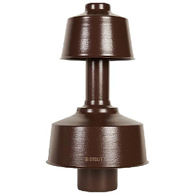 STOUT Оголовок конденсационный D60/100 с ветрозащитой D60/100 (п-п) КОРИЧНЕВЫЙ широкий 