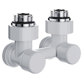 Royal Thermo Design Узел для нижнего подкл. угловой для двухтруб. системы 3/4" (белый)