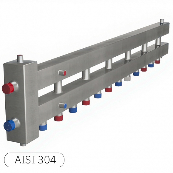 НЕРЖ Гирдравлический разделитель RISPA ГРУ+КМГ 6+1 выходов (60 квт)