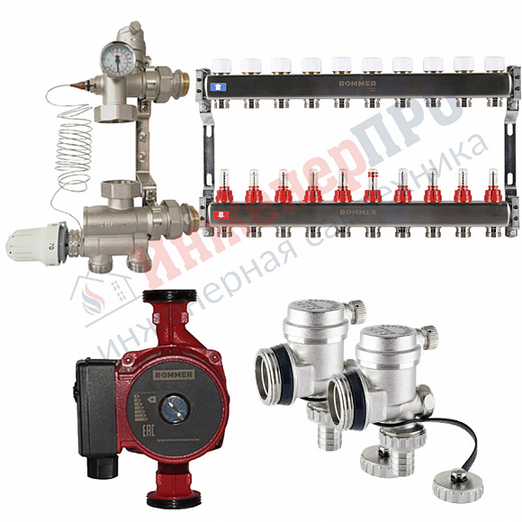 Комплект водяного теплого пола на 10вых. до 150м2 (Rommer RMS-1200)*