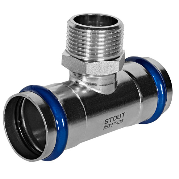 STOUT Пресс тройник из нерж. стали НР 35х1