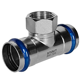 STOUT Пресс тройник из нерж. стали ВР 35х1