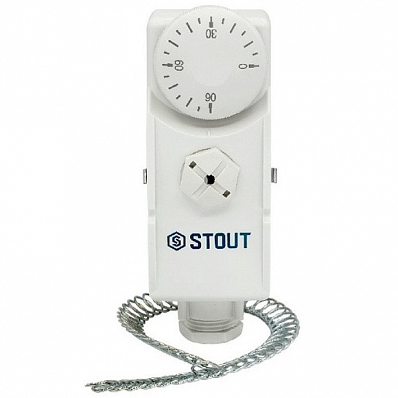 STOUT Термостат накладной механический с пружинным фиксатором 0-90 °С