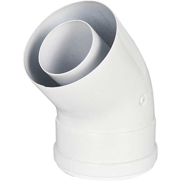 ROMMER INOX Line Отвод промежуточный традиционный коаксиальный D60/100, 45 гр. (мама/папа) 