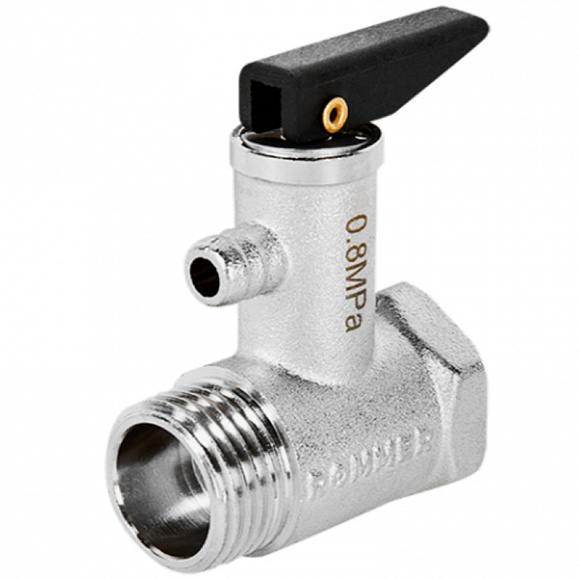 ROMMER Предохранительный клапан с ручкой сброса 1/2", 8 бар