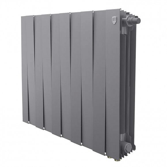 Биметаллический радиатор Royal Thermo Pianoforte SILVER SATIN 500, 10 секций (нижнее подключение)