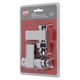 Royal Thermo CUBE Комплект дизайн-вентилей 1/2" прямой (хром)