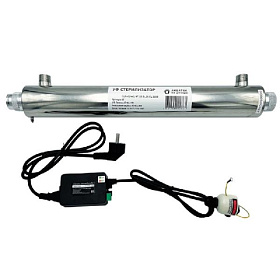Стерилизатор у/ф Акватек AT-6GPM 3/4" 25W, монтажная длина 595 мм (1,3 м3/час) с заземлением