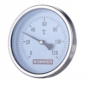 Термометр ROMMER, 0-120°C, корпус 63 мм, (с накладной пружиной)